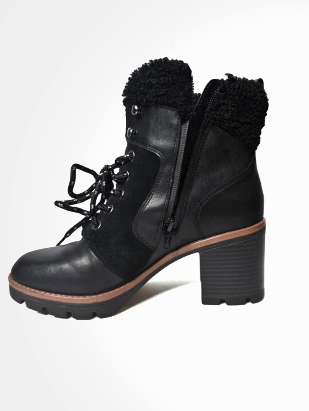 Naturalizer Black Lace-Up Ankle Boots